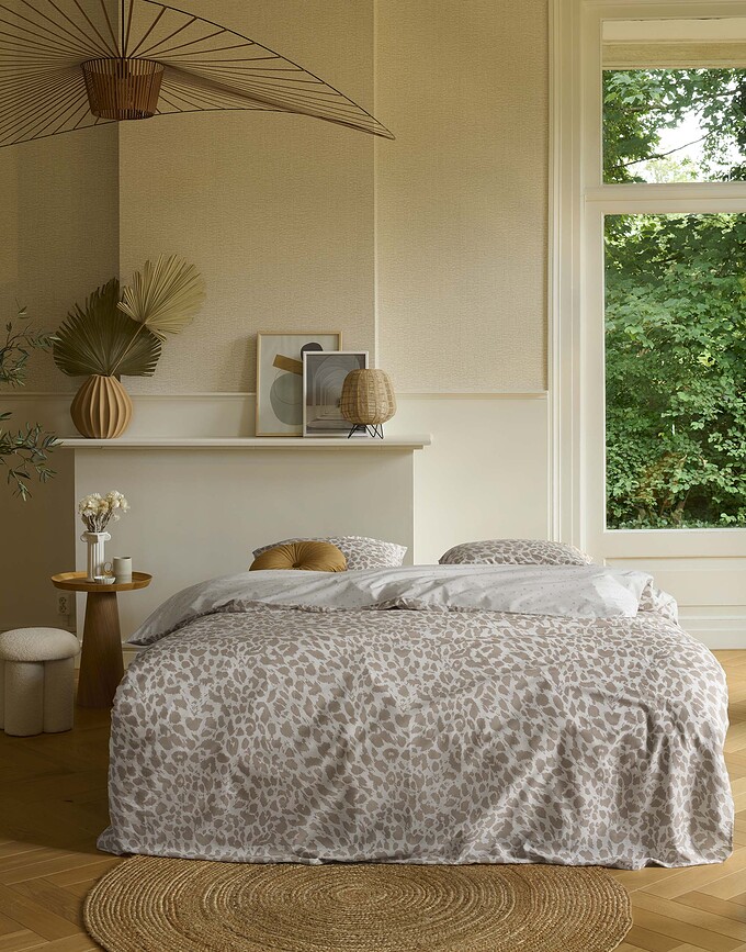Wild Thing Posteljnina, 140 x 200 cm, svetlo bež, 2-delni set (prevleka za vzglavnik 70 x 90 cm)