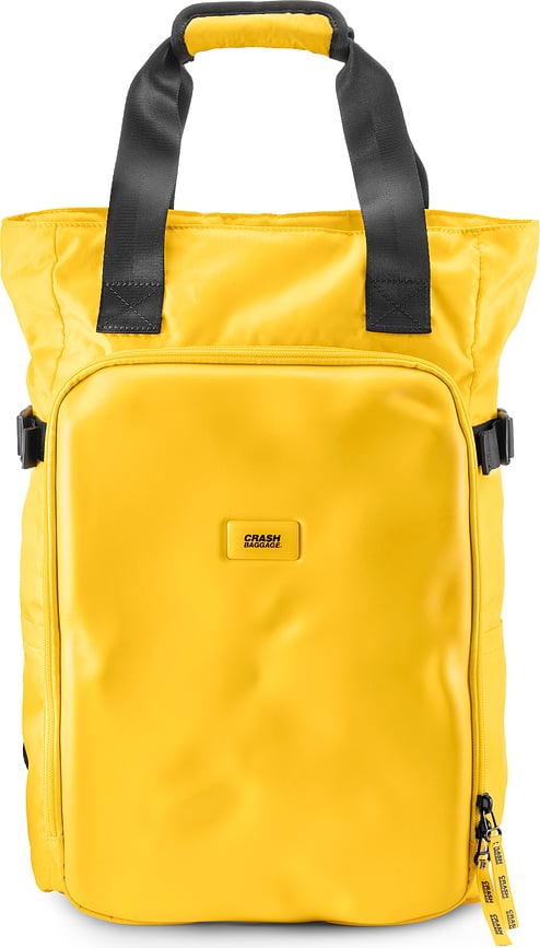 Bolso y Mochila Convertible Crash Not Crash, amarilla, 2 en 1