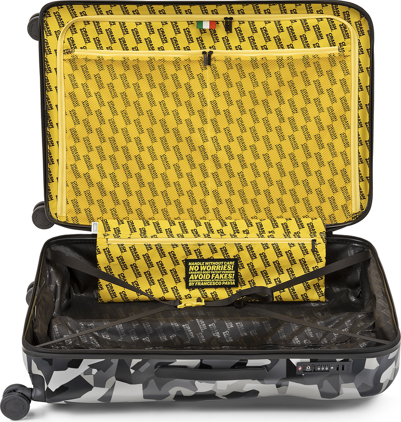 Icon Pattern Βαλίτσα μεγάλη, κίτρινο-μαύρη