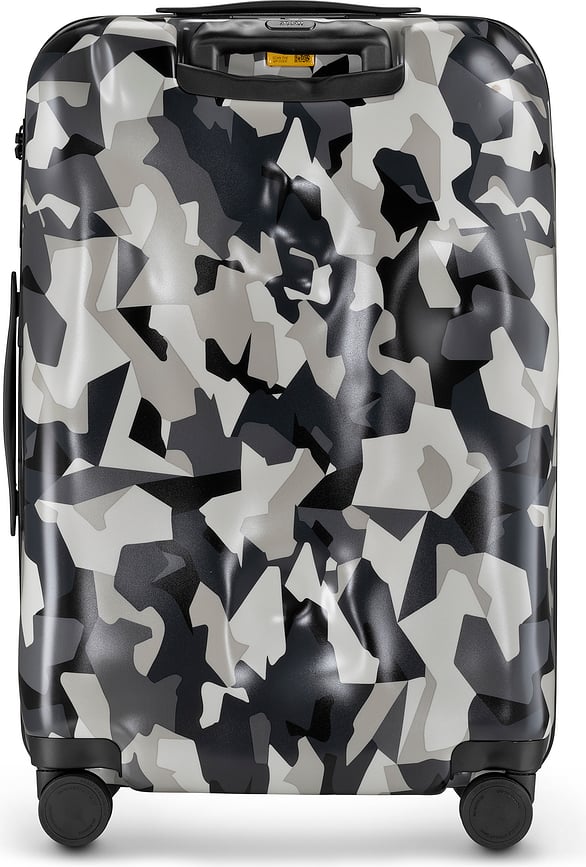 Maleta Icon Pattern, mediana, negra y amarilla