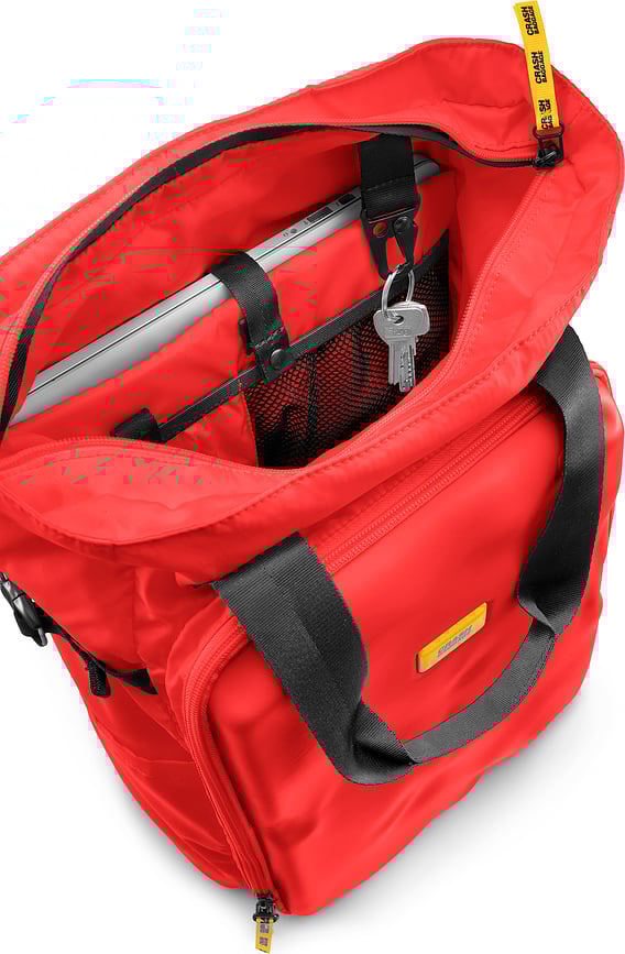 Bolso y Mochila Convertible Crash Not Crash, amarilla, 2 en 1