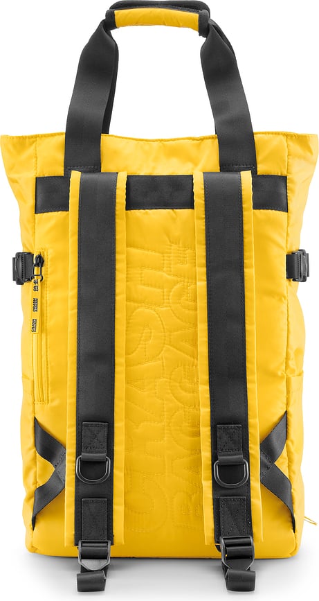 Bolso y Mochila Convertible Crash Not Crash, amarilla, 2 en 1