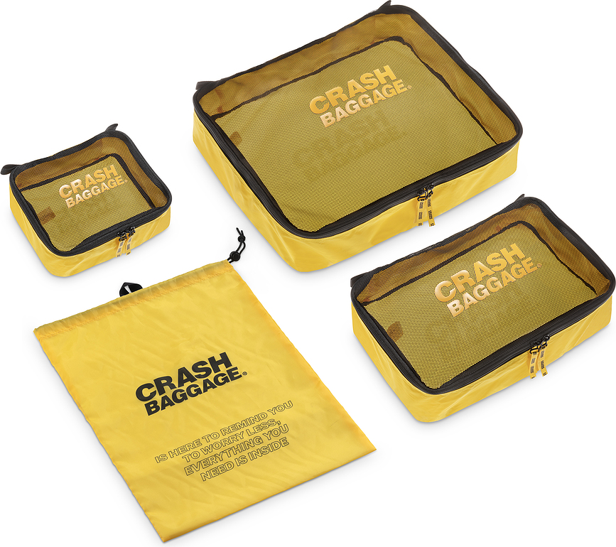 Organizadores de ropa Easy Life, amarillos, con bolsa para zapatos, Set de 4 piezas