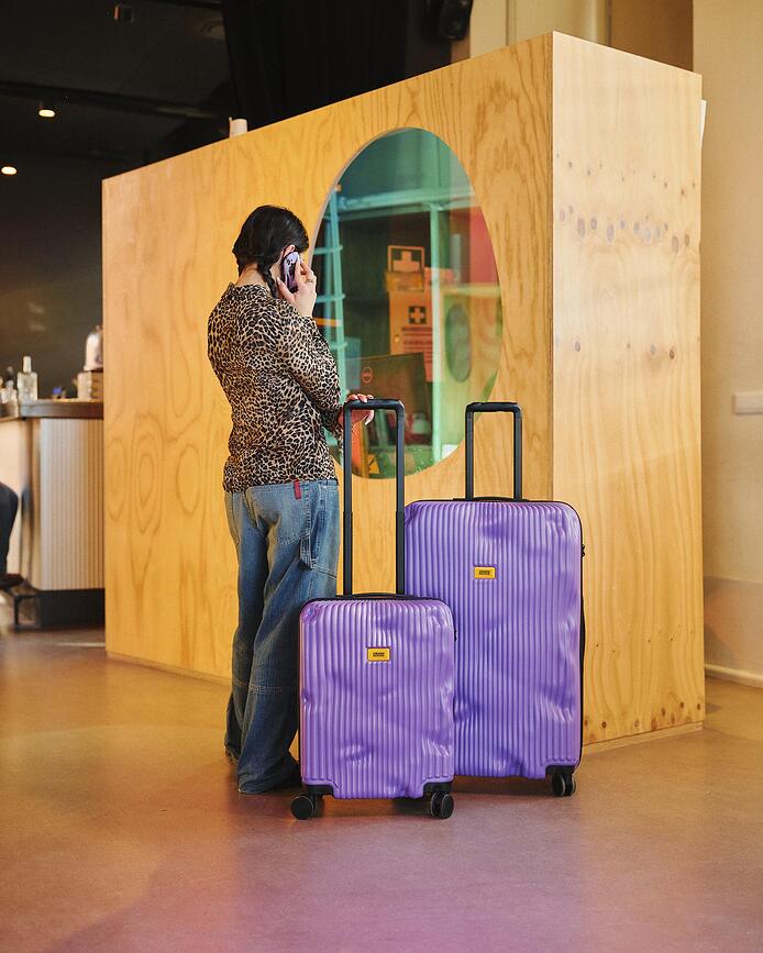 Stripe Valise grande, grise