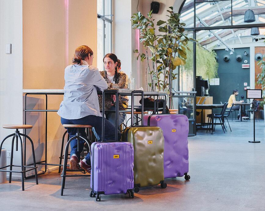 Stripe Valise grande, grise