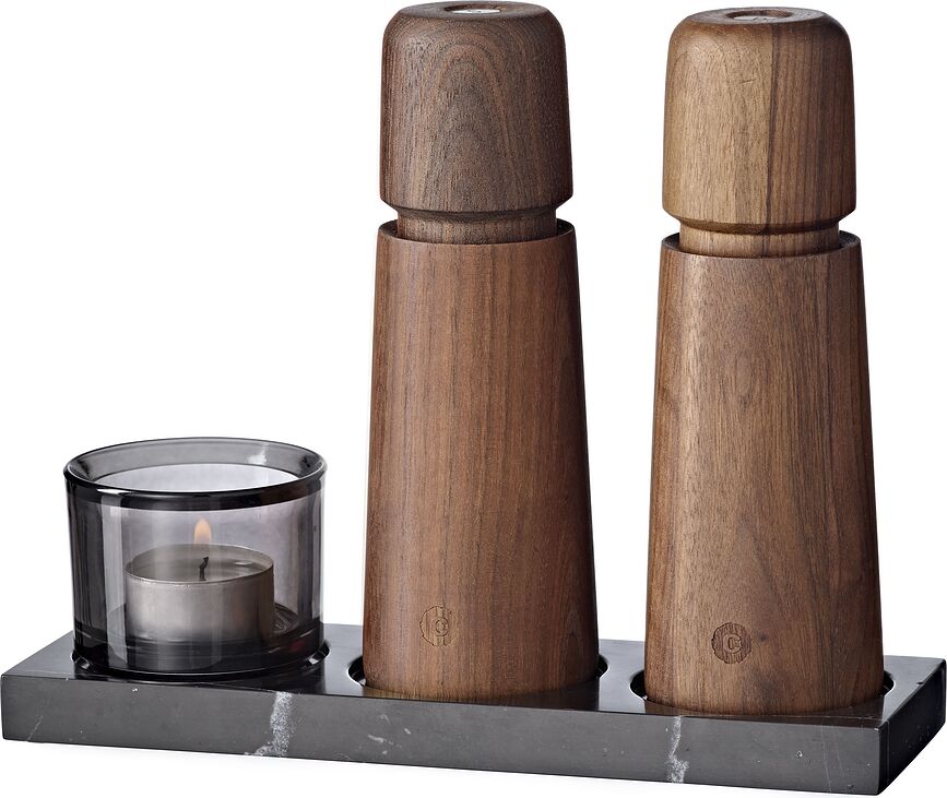 Base para Molinillos de efecto mármol Tabletopper, 22 cm, negra