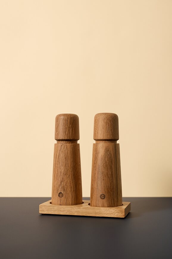 Bandeja para Molinillos Tabletopper, de madera de roble, 15 cm