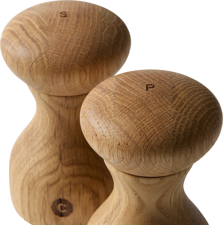 Juego de molinillos de sal y pimienta Lyon, madera de roble, 2 unidades