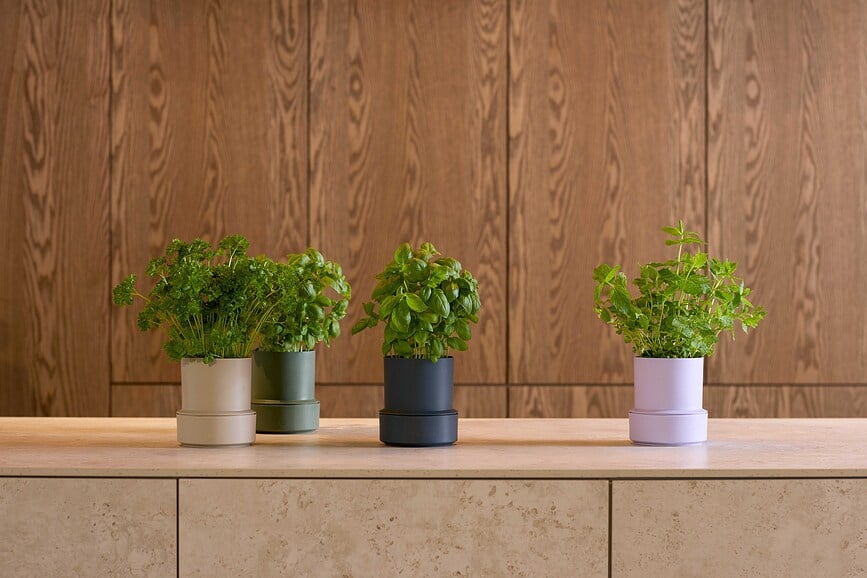 Maceta de autorriego Billund, beige