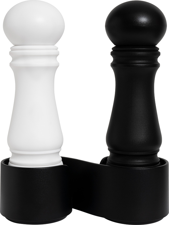 Mini Grinder Moulins à Sel et à Poivre, noirs et blancs, Lot de 2