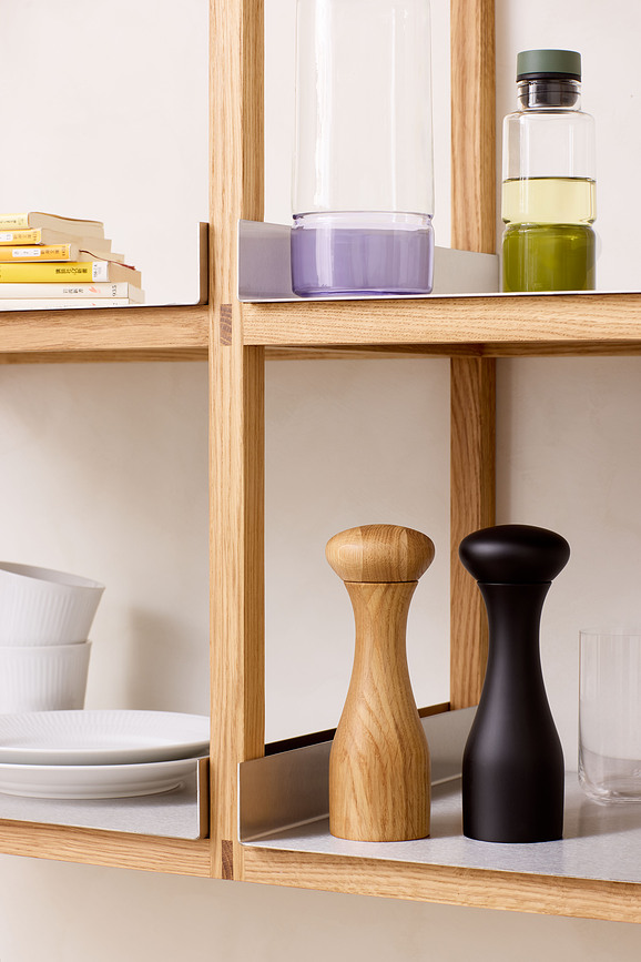 Molinillo para sal y pimienta Lyon, madera de roble natural, 19 cm