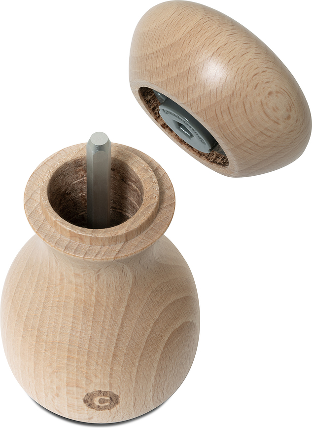 Molinillos de sal y pimienta de madera de haya Lyon, negros, 2 unidades
