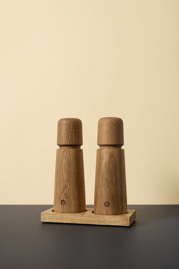 Molinillos de sal y pimienta de madera de roble Stockholm, 17 cm, Pack de 2