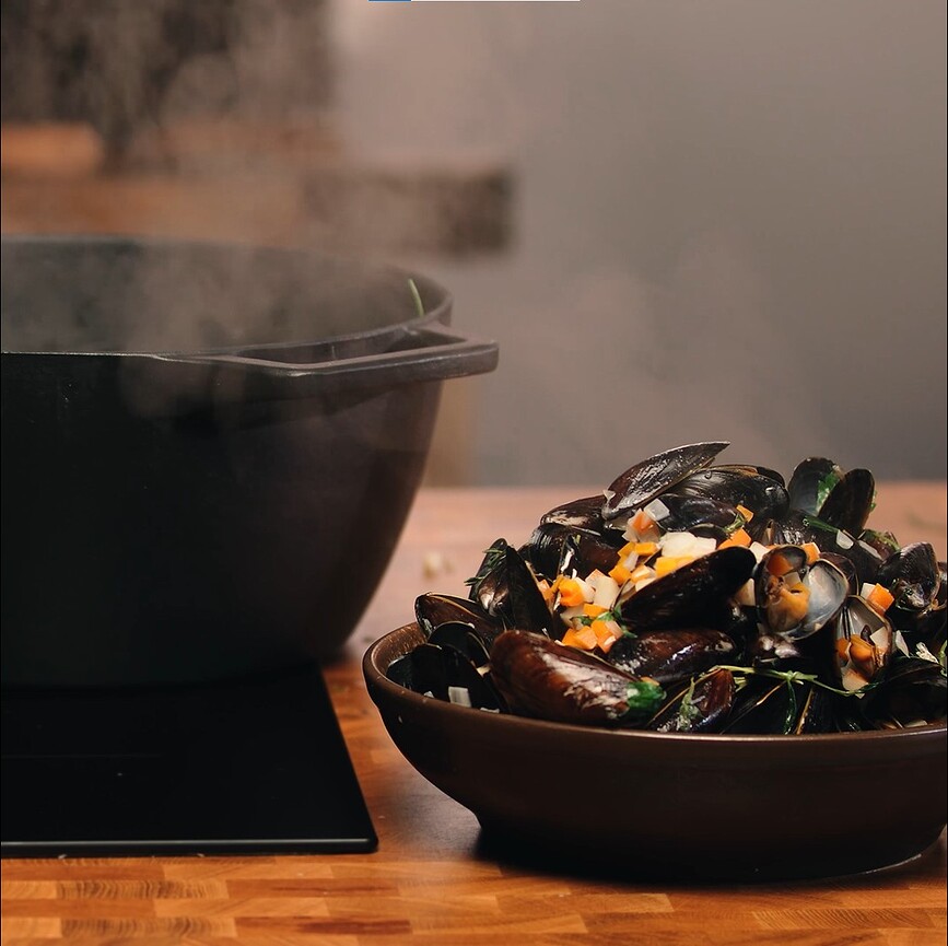 Olla de hierro fundido Kim Bo, 6,4 L, multifuncional, con tapa grill