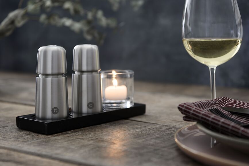 Tabletopper Plateau pour Moulins, 22 cm, noir, aspect marbre