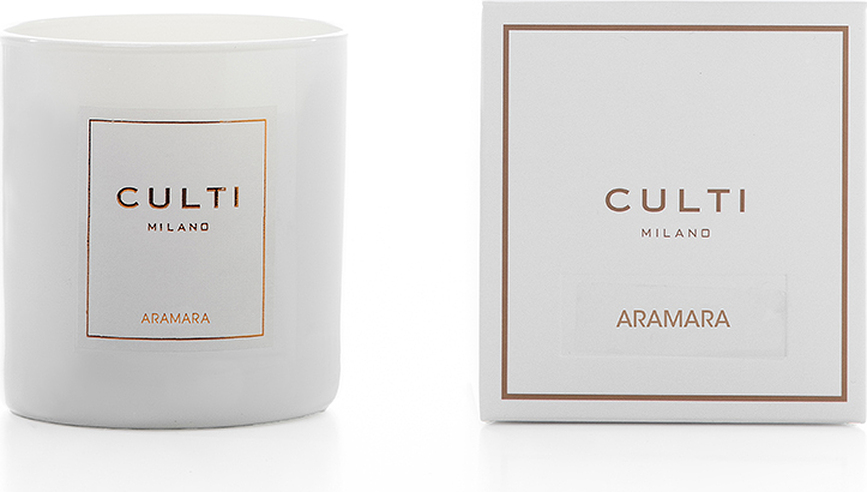 Culti Aramara Duftkerze 270 g, weiß, im glänzenden Glas
