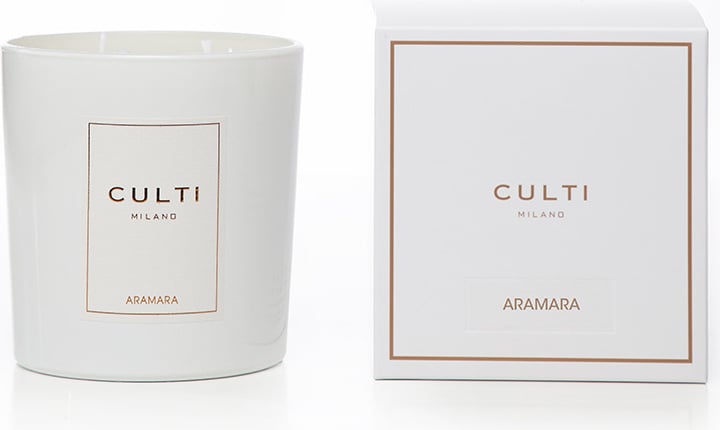 Culti Aramara Duftkerze 550 g, weiß, im glänzenden Glas