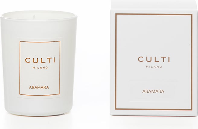 Culti Aramara Duftkerze 70 g, weiß, im glänzenden Glas