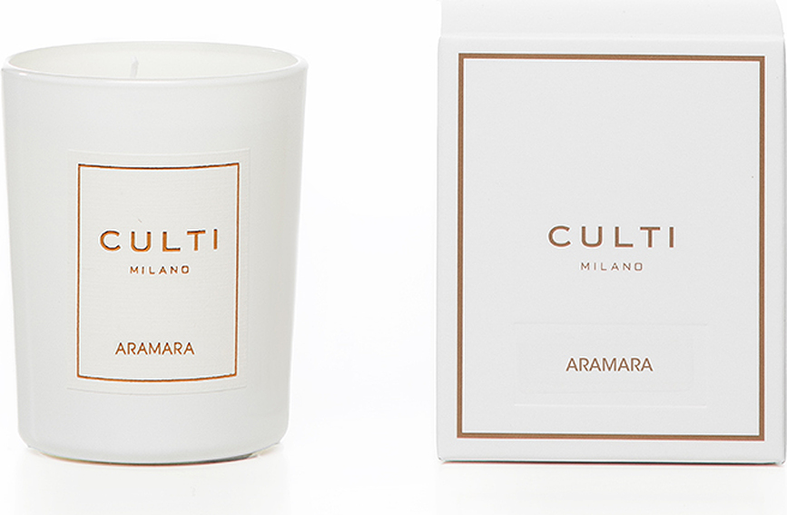 Culti Aramara Geurkaars 70 g wit in glanzend glas