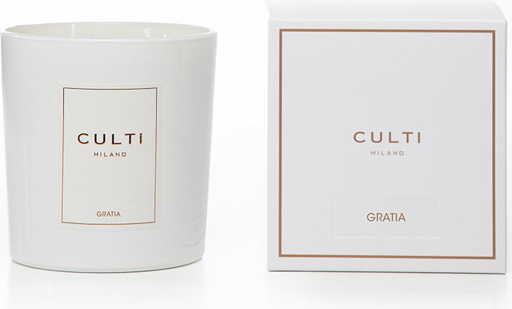 Culti Gratia Duftkerze 550 g, weiß in glänzendem Glas