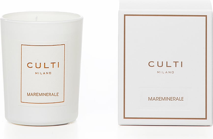 Culti Mareminerale Duftkerze 70 g, weiß, im glänzenden Glas