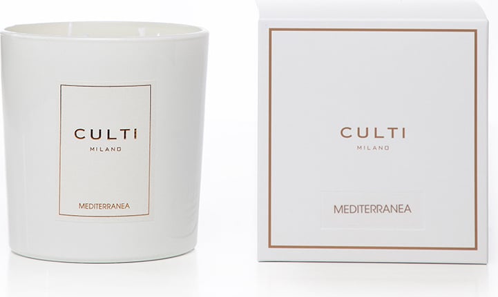 Culti Mediterranea Duftkerze 550 g, weiß, im glänzenden Glas