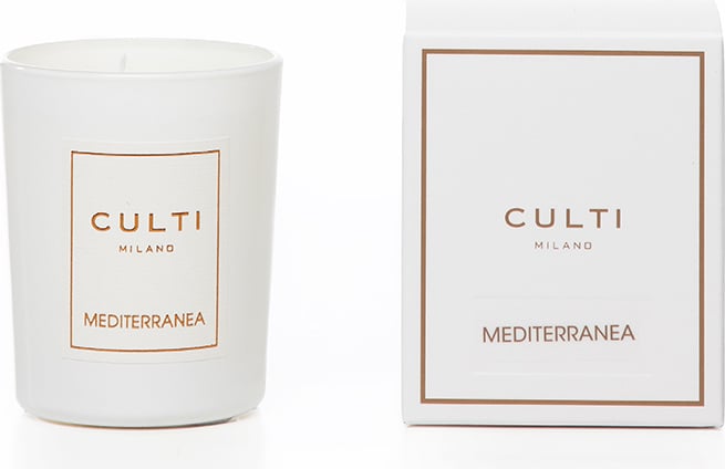 Culti Mediterranea Duftkerze 70 g, weiß, im glänzenden Glas