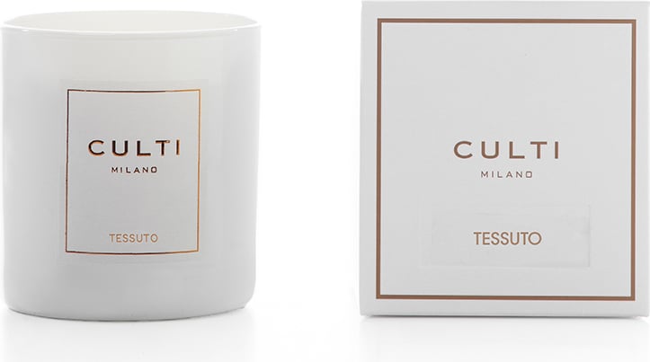 Culti Tessuto Duftkerze 270 g, weiß, im glänzenden Glas