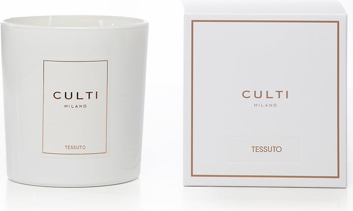 Culti Tessuto Duftkerze 550 g, weiß, im glänzenden Glas