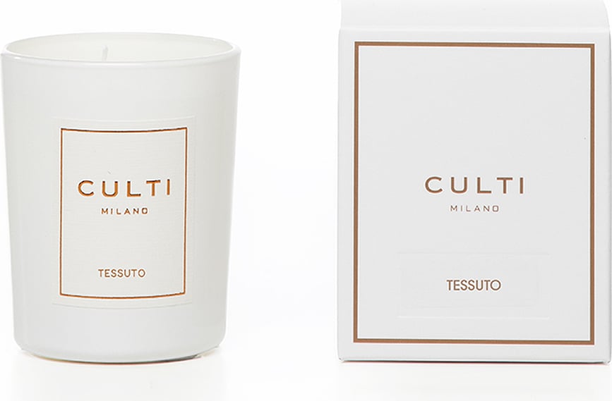 Culti Tessuto Duftkerze 70 g, weiß, im glänzenden Glas