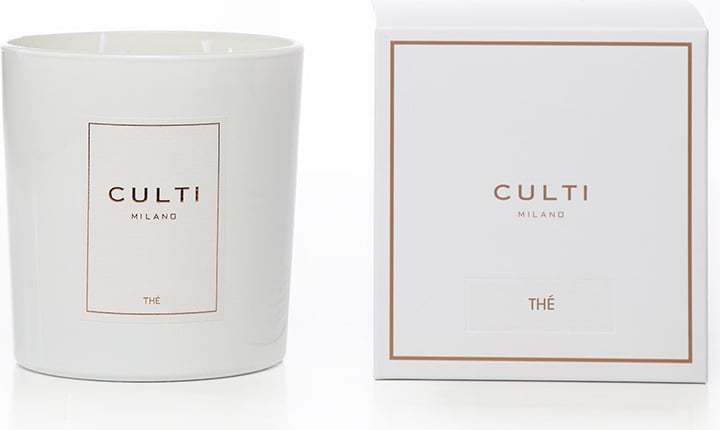Duftkerze Culti Thè 550 g, weiß, im glänzenden Glas