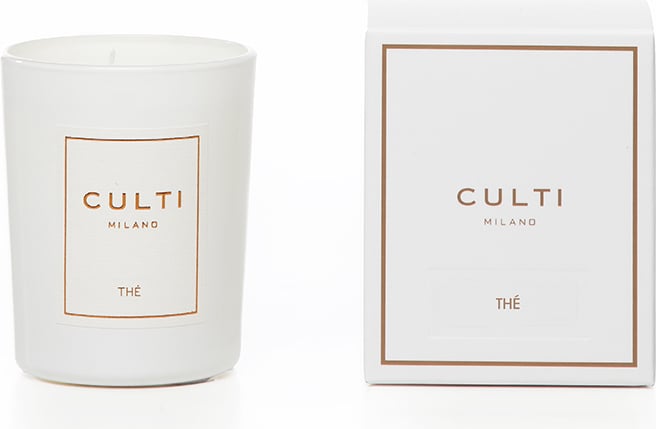 Duftkerze Culti Thè 70 g, weiß, im glänzenden Glas