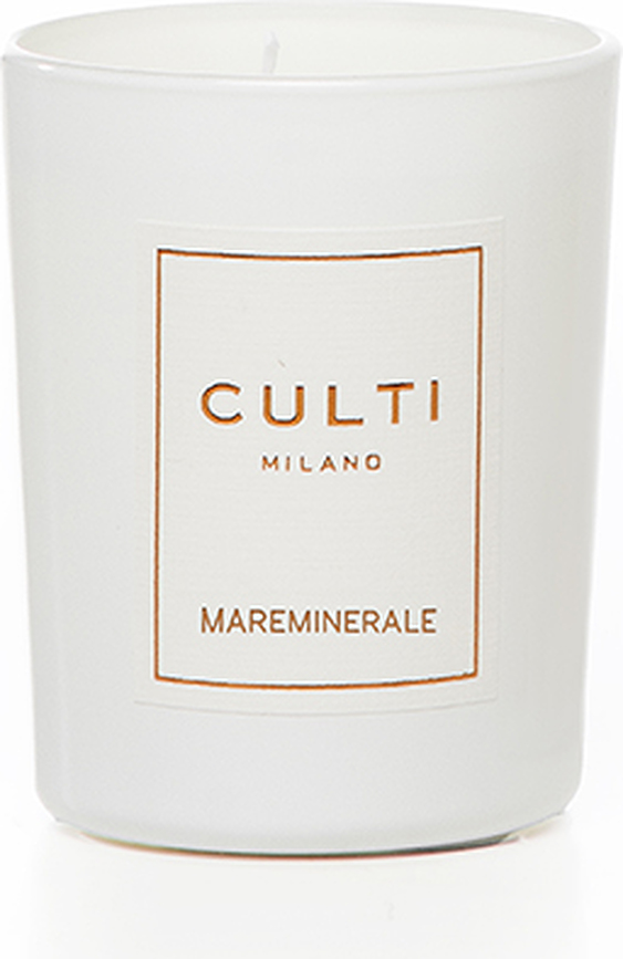 Smaržīga svece Culti Mareminerale 550 g, balta, spīdīgā stiklā