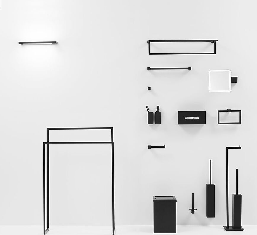 Aplique de Espejo Slim Clip On, 80 cm, negro mate