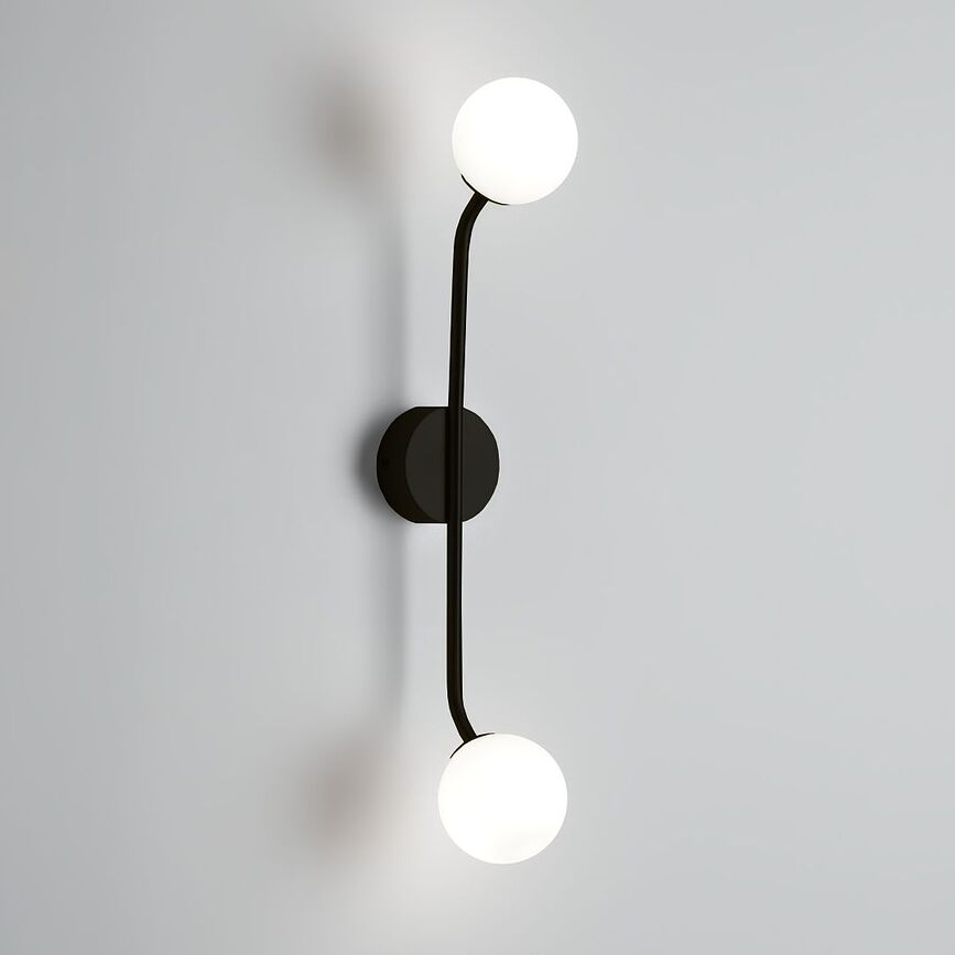 Aplique de pared Pep Two, negro mate