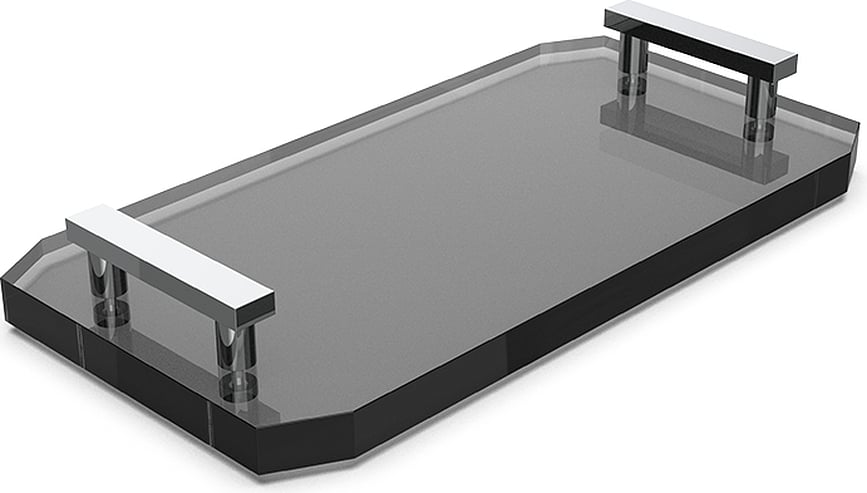 Bandeja de baño Kristall, con asas cromadas