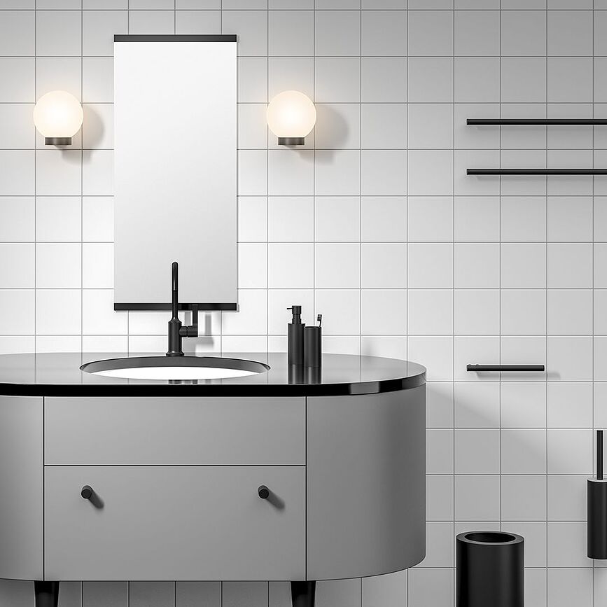 Bar Brosse WC murale, métal foncé mat