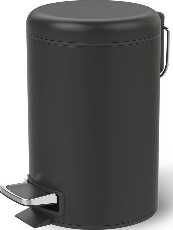 Badezimmerkörbe Basic Badezimmer-Abfallbehälter 26 Cm Schwarz Matt