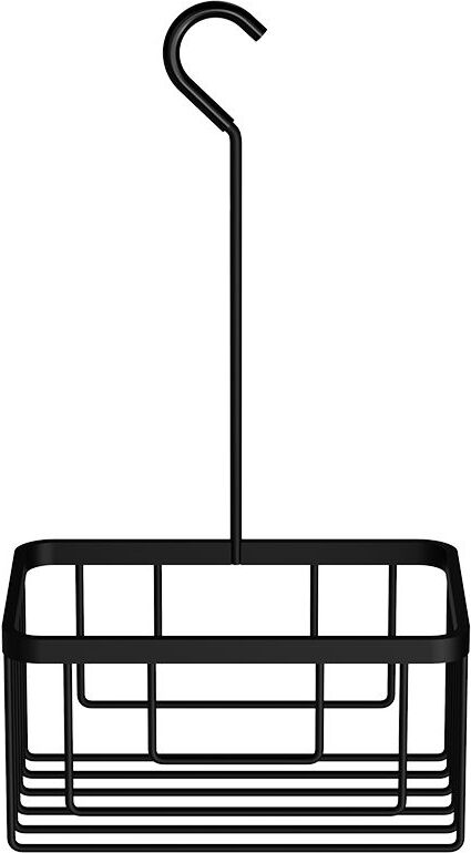 Basic Duschregal schwarz matt mit rundem Haken