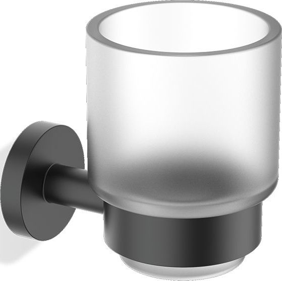 Basic Zahnbürstenbecher schwarz matt für die Wand