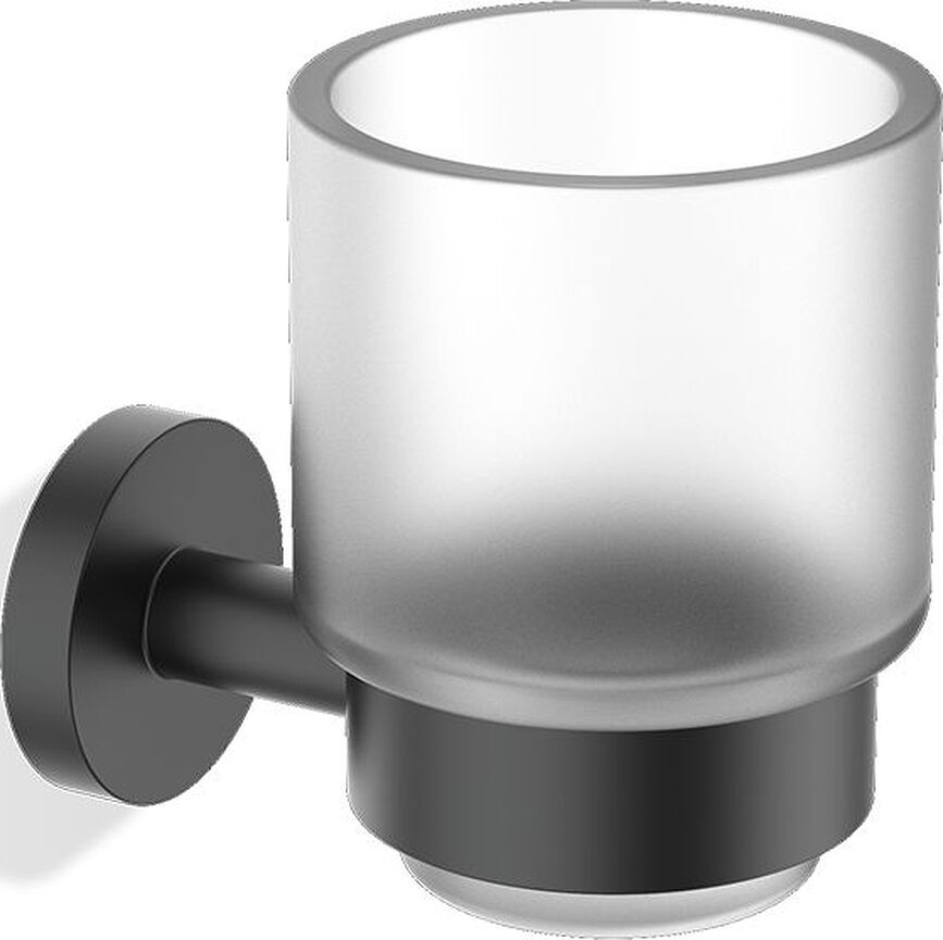 Basic Zahnbürstenbecher schwarz matt für die Wand