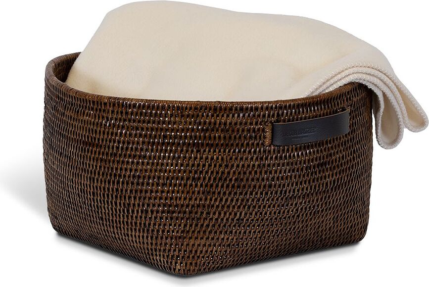Basket Panier de Rangement, rond, marron, en rotin