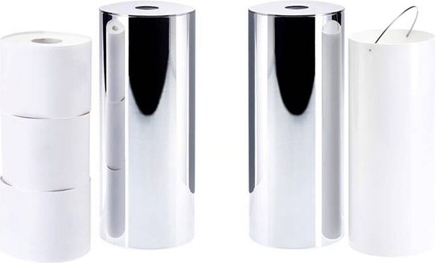 Bin Porte-papier toilette sur pied, chromé