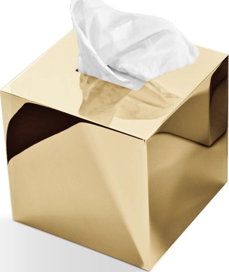 Box na kapesníky Corner čtvercový zlatý