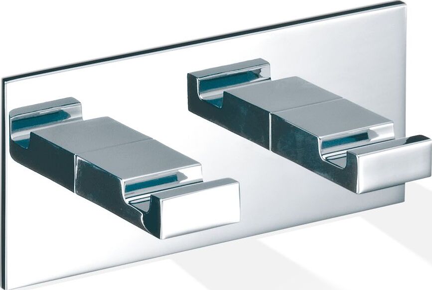 Brick Γάντζος πετσέτας διπλός, αυτοκόλλητος, χρώμιο