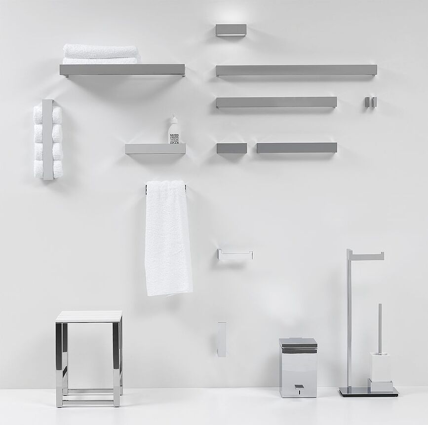 Brick Porte-papier toilette vertical, chromé