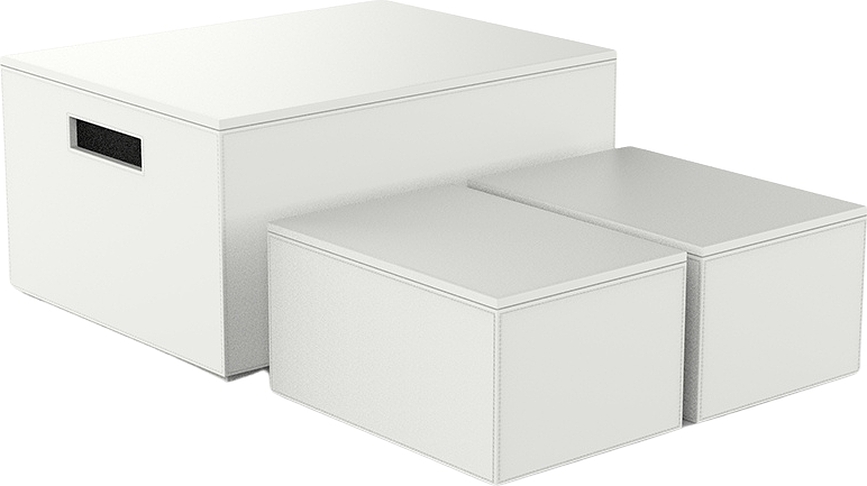 Brownie Škatle za shranjevanje, bele, 3 kosi