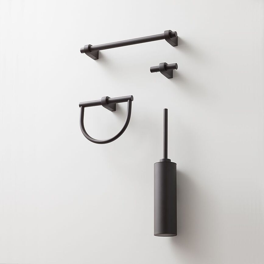 Century Brosse WC murale, métal foncé, mat