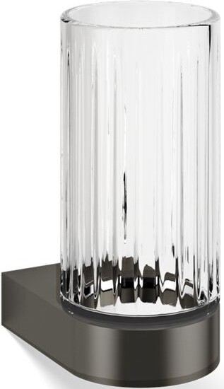 Century Zahnbürstenbecher geriffelt dunkles Metall matte für die Wand