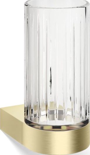 Century Zahnbürstenbecher geriffelt gold matt für die Wand